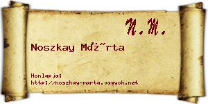 Noszkay Márta névjegykártya