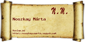 Noszkay Márta névjegykártya